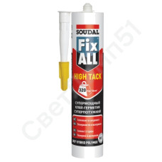 Клей Soudal FIX ALL НighТack, 290 мл белый Клей Soudal FIX ALL НighТack, 290 мл белый